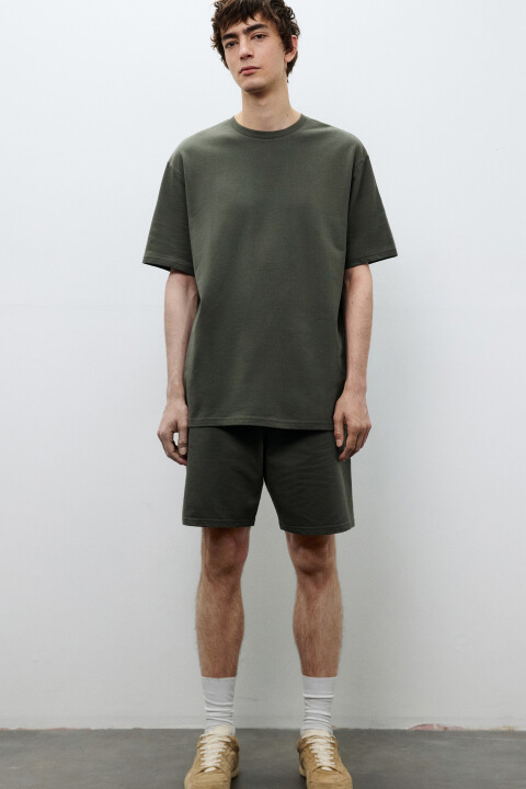 

Шорты хлопковые с поясом на завязках, Зеленый, Шорты хлопковые с поясом на завязках