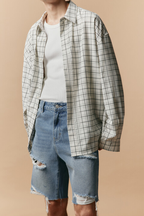 

Шорты джинсовые рваные, Голубой, Шорты джинсовые рваные