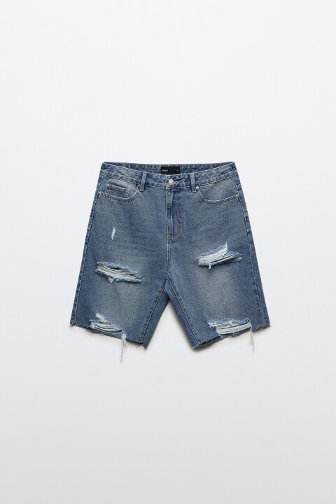 

Шорты джинсовые рваные, Голубой, Шорты джинсовые рваные