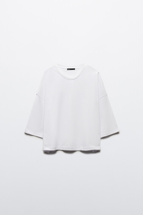 

Футболка oversize из плотного хлопка, Белый, Футболка oversize из плотного хлопка