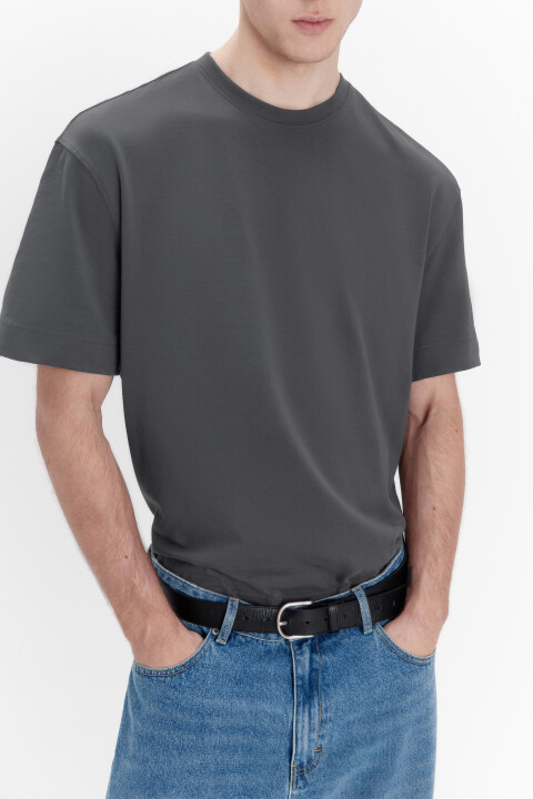 

Футболка оверсайз базовая из хлопка, Серый, Футболка оверсайз базовая из хлопка