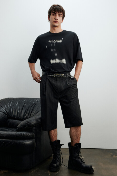 

Футболка хлопковая с принтом, Черный, Футболка хлопковая с принтом