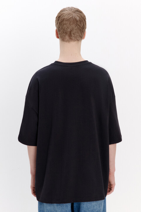 

Футболка oversize из плотного хлопка, Черный, Футболка oversize из плотного хлопка