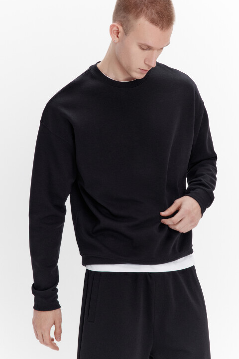 

Свитшот из футера базовый, Черный, Свитшот из футера базовый