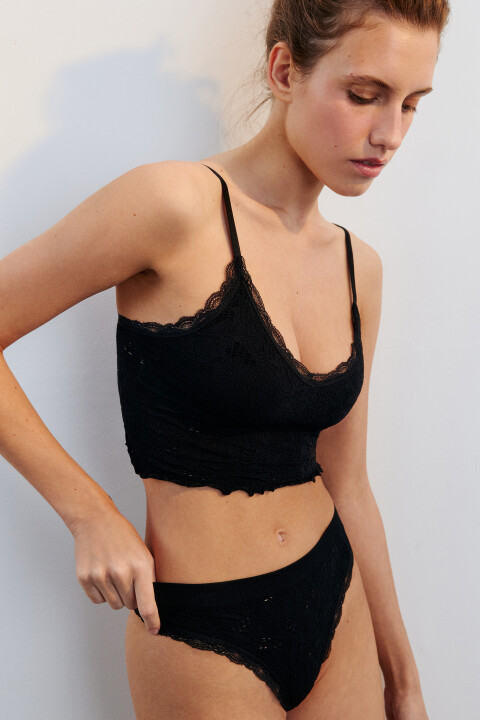 

Бюстгальтер-майка из кружева, Черный, Бюстгальтер-майка из кружева