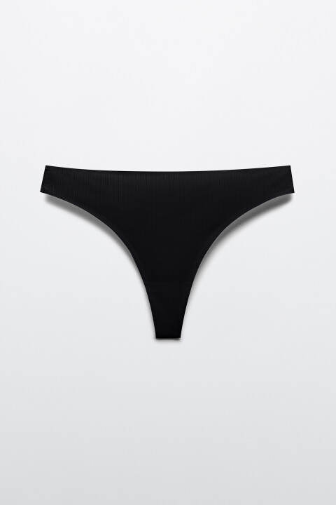 

Трусы-стринги в рубчик со средней посадкой, Белый, Трусы-стринги в рубчик со средней посадкой