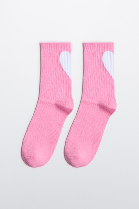 

Носки высокие с сердечком, Розовый, Носки высокие с сердечком