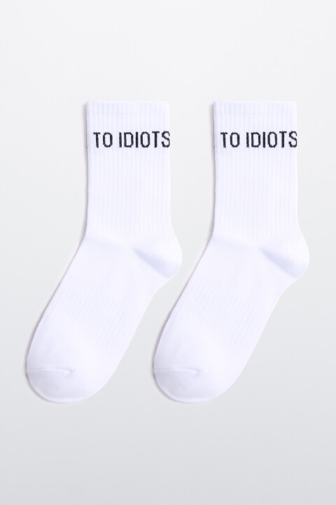 

Носки высокие в рубчик с надписью, Красный, Носки высокие в рубчик с надписью