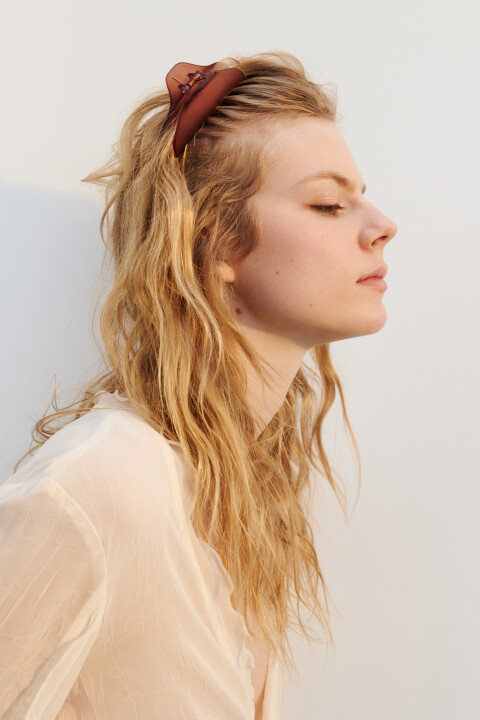 

Заколка-краб матовая, Коричневый, Заколка-краб матовая