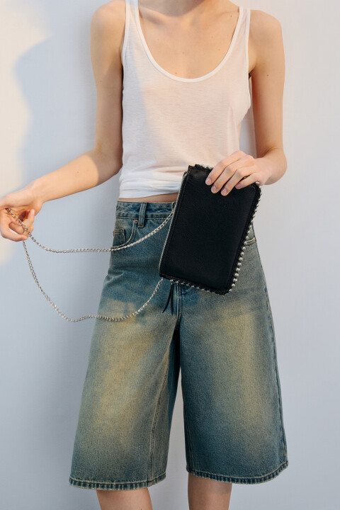 

Сумка-клатч на цепочке, Черный, Сумка-клатч на цепочке