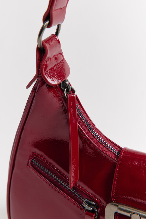 

Сумка-багет с пряжкой, Молочный, Сумка-багет с пряжкой