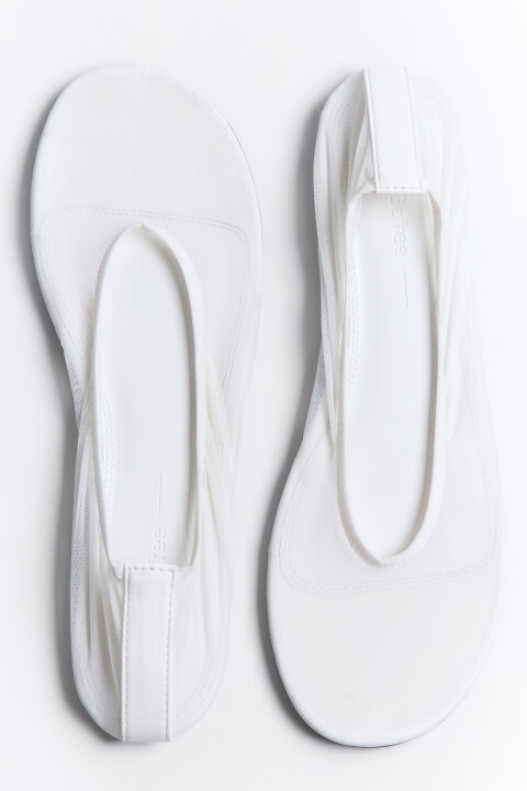 

Балетки с прозрачным верхом, Белый, Балетки с прозрачным верхом