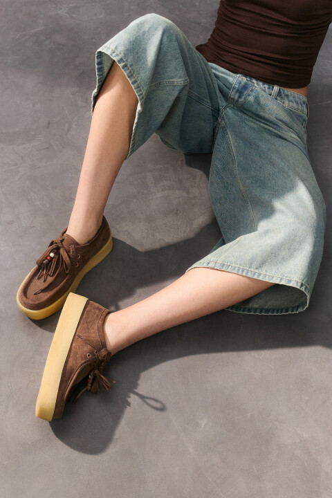 

Ботинки-дезерты с декором из бусин, Коричневый, Ботинки-дезерты с декором из бусин