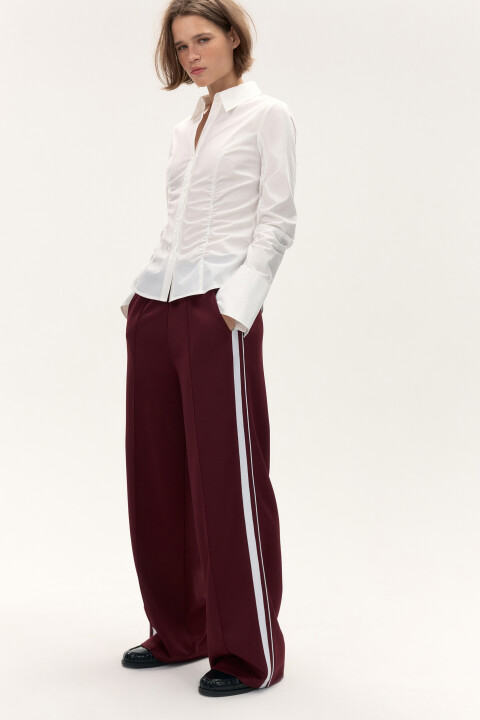 

Брюки широкие с лампасами, Бордовый, Брюки широкие с лампасами