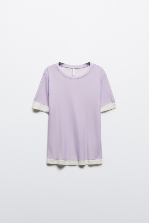 

Футболка двуслойная с сеткой, Сиреневый, Футболка двуслойная с сеткой