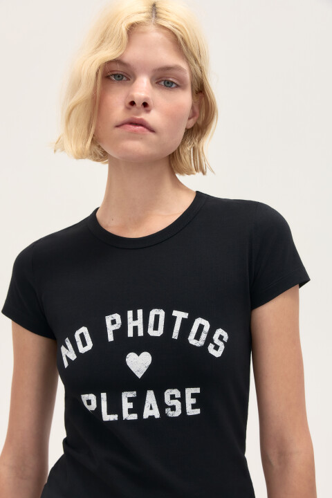 

Футболка-топ с надписью, Черный, Футболка-топ с надписью