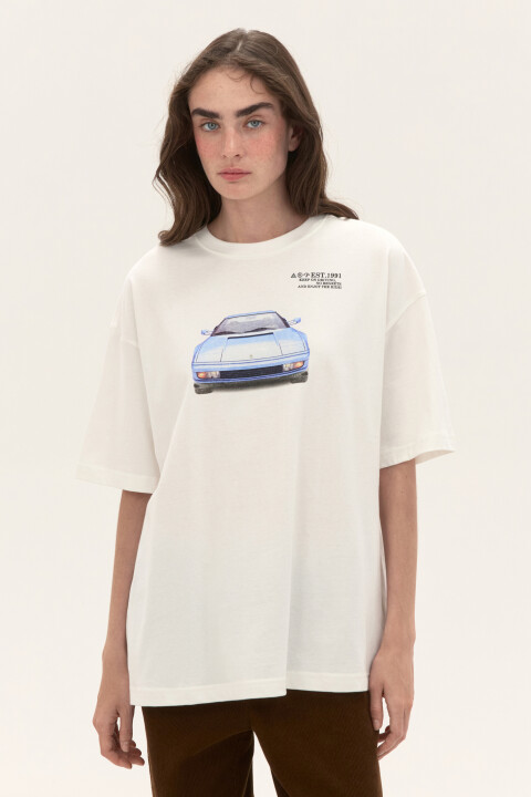 

Футболка oversize с принтом, Белый, Футболка oversize с принтом