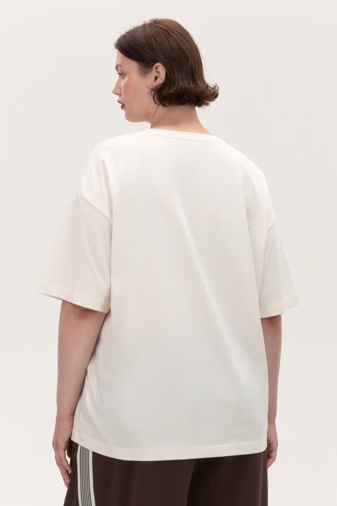 

Футболка oversize с принтом, Бордовый, Футболка oversize с принтом