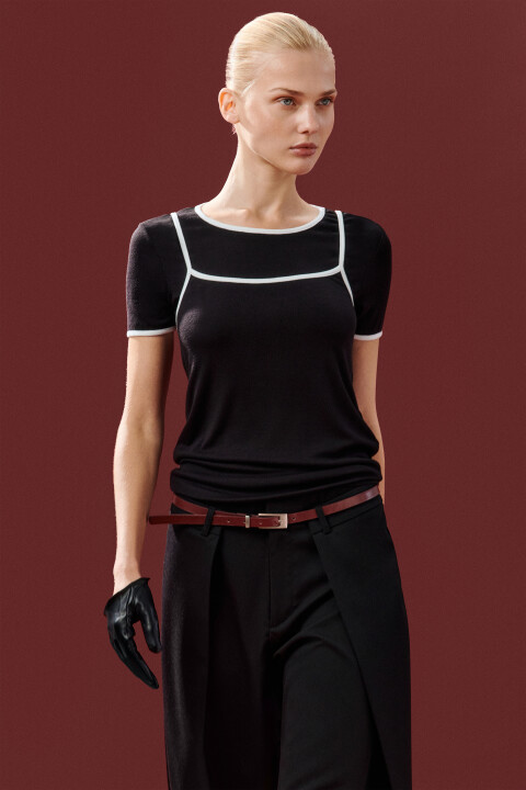 

Футболка с имитацией майки, Черный, Футболка с имитацией майки