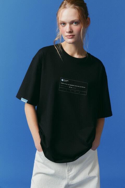 

Футболка унисекс с надписью, Синий, Футболка унисекс с надписью