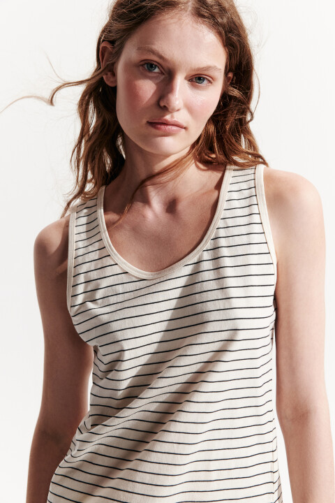 

Майка трикотажная в полоску, Белый, Майка трикотажная в полоску