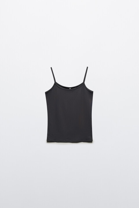 

Майка гладкая на тонких бретелях, Коричневый, Майка гладкая на тонких бретелях