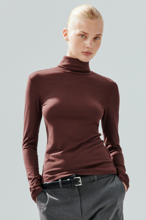 

Водолазка из вискозного трикотажа, Коричневый, Водолазка из вискозного трикотажа