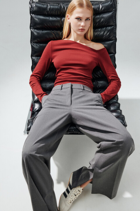 

Лонгслив асимметричный на одно плечо, Бордовый, Лонгслив асимметричный на одно плечо