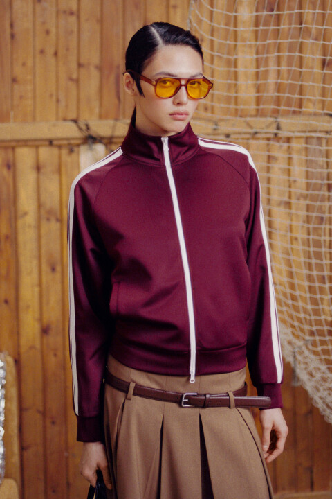 

Толстовка-олимпийка с лампасами, Бордовый, Толстовка-олимпийка с лампасами