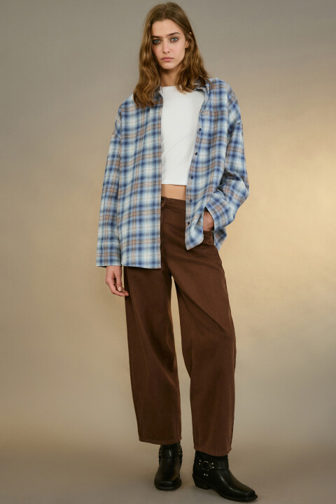 

Джинсы barrel fit с высокой посадкой, Коричневый, Джинсы barrel fit с высокой посадкой