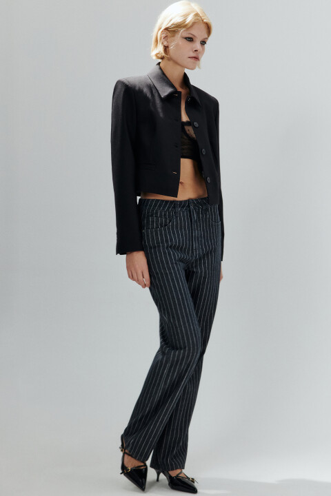 

Джинсы прямые в полоску, Серый, Джинсы прямые в полоску