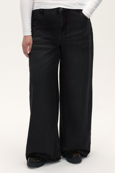 

Джинсы широкие со средней посадкой, Черный, Джинсы широкие со средней посадкой