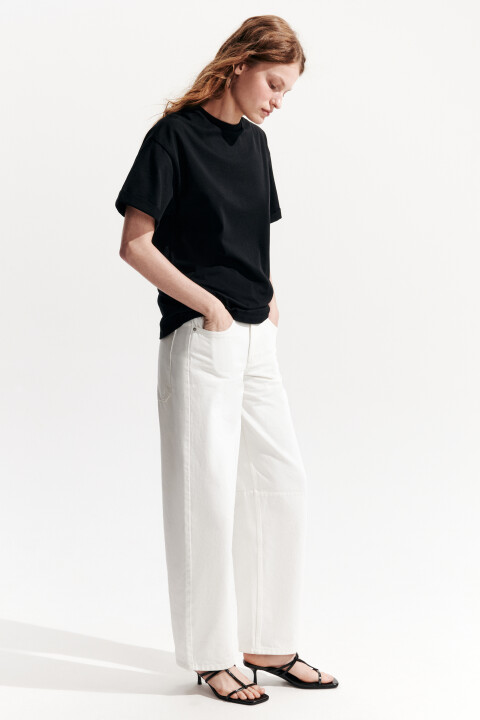 

Джинсы barrel fit со средней посадкой, Белый, Джинсы barrel fit со средней посадкой