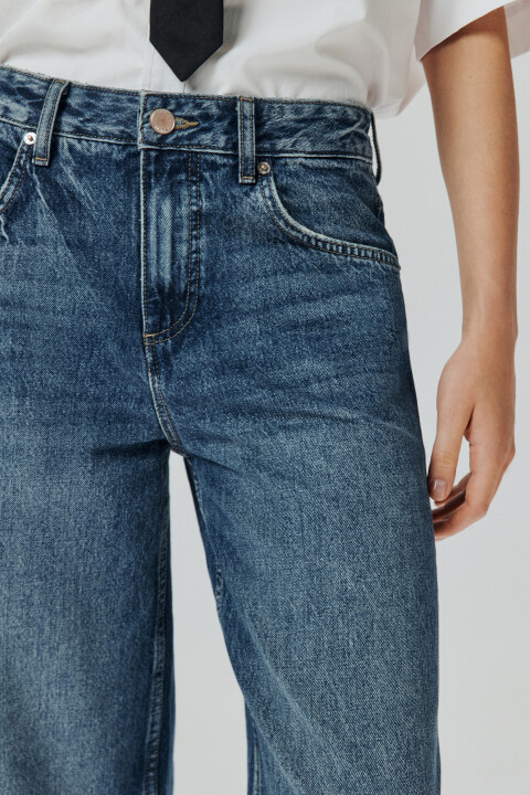 

Джинсы прямые со средней посадкой, Голубой, Джинсы прямые со средней посадкой