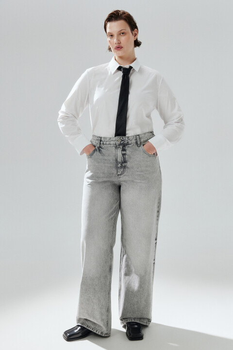 

Джинсы прямые со средней посадкой, Серый, Джинсы прямые со средней посадкой