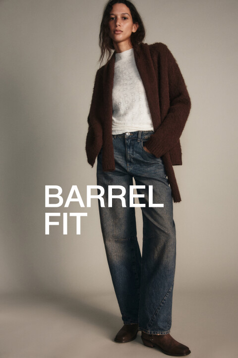 

Джинсы barrel fit с высокой посадкой, Темный тинт, Джинсы barrel fit с высокой посадкой