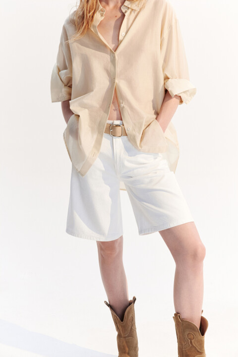 Шорты джинсовые прямые с ремнем