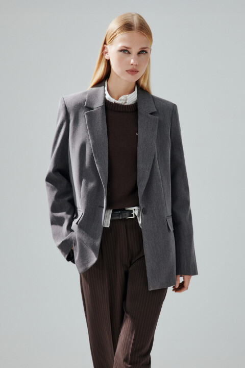 

Пиджак классический однобортный, Черный, Пиджак классический однобортный