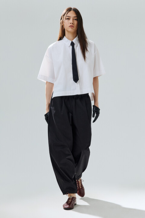 

Брюки barrel fit из хлопка, Черный, Брюки barrel fit из хлопка