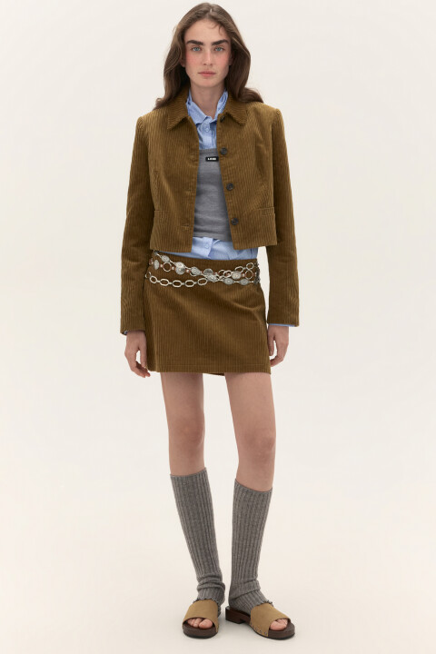 

Юбка-трапеция мини вельветовая, Зеленый, Юбка-трапеция мини вельветовая