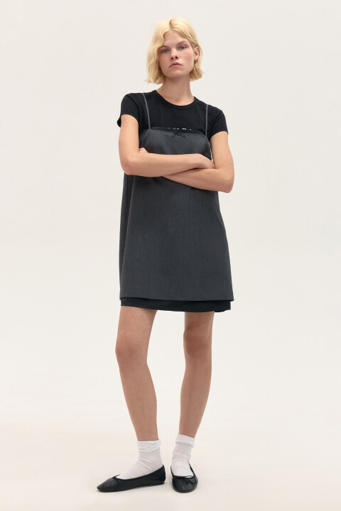 

Платье-сарафан костюмное на бретельках, Серый, Платье-сарафан костюмное на бретельках