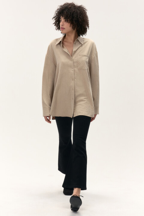 Рубашка в полоску с карманом