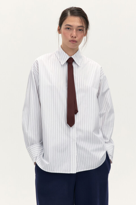 

Рубашка с двойными манжетами и галстуком, Мультиколор, Рубашка с двойными манжетами и галстуком