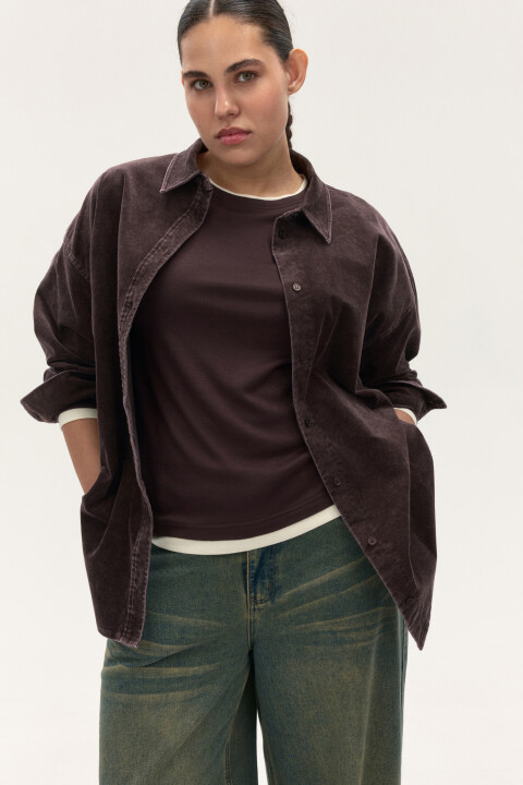 Рубашка oversize из вельвета