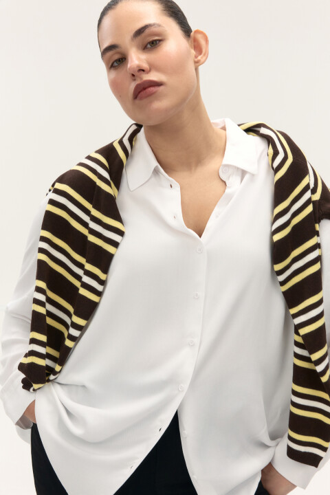 

Блузка-рубашка классическая из вискозы, Белый, Блузка-рубашка классическая из вискозы