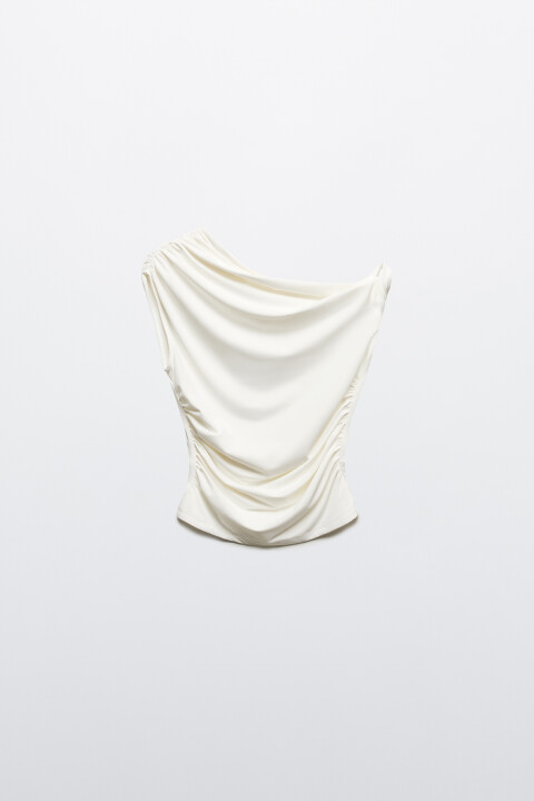 

Топ с асимметричными бретелями, Белый, Топ с асимметричными бретелями