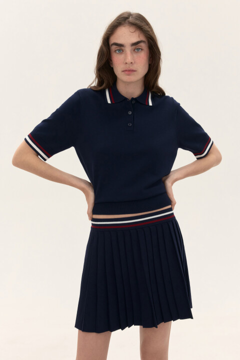 

Юбка в складку из вязаного трикотажа, Синий, Юбка в складку из вязаного трикотажа