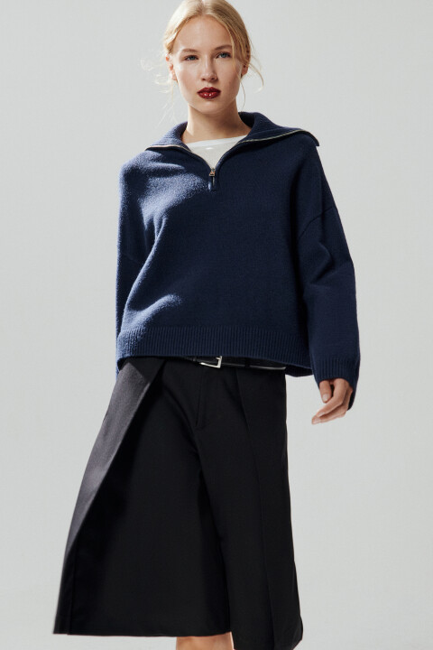 Свитер с воротником на молнии