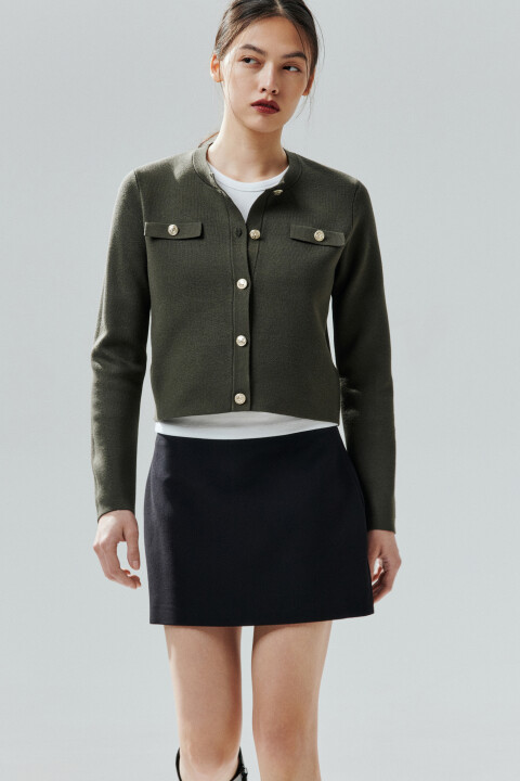 

Кардиган на пуговицах жаккардовый, Коричневый, Кардиган на пуговицах жаккардовый