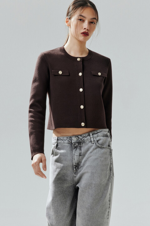 Кардиган на пуговицах жаккардовый